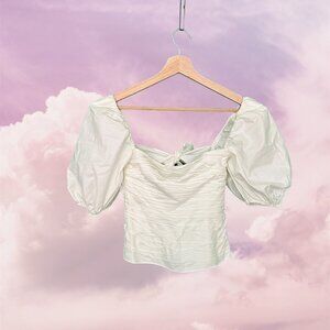 Reformation - Puff Sleeve Barry Top (white) *Never worn*